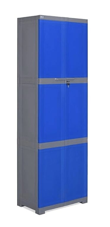 Nilkamal Freedom Mini Large Plastic Storage Cabinet Deep Blue & Grey with 2 Doors - Image 2